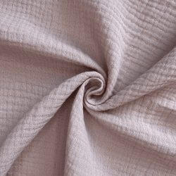 Ткань Муслин Жатый, цвет Пыльно-Розовый (на отрез)  в Туапсе