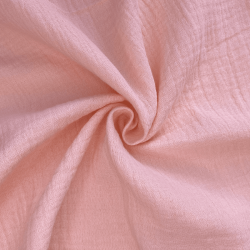 Ткань Муслин Жатый, цвет Нежно-Розовый (на отрез)  в Туапсе
