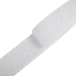 Контактная лента 25мм цвет Белый (велькро-липучка, на отрез)  в Туапсе