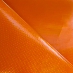 Ткань ПВХ 450 гр/м2, Оранжевый (Ширина 160см), на отрез  в Туапсе