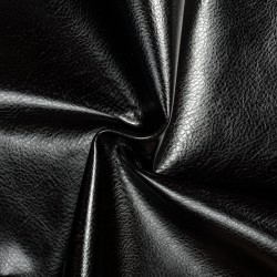 Ткань Дерматин (Кожзам) для мебели, цвет Черный (на отрез)  в Туапсе