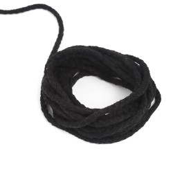 Шнур для одежды тип 2, цвет Чёрный (плетено-вязаный/полиэфир)  в Туапсе