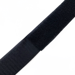 Контактная лента 40мм (38мм) цвет Черный (велькро-липучка, на отрез)  в Туапсе